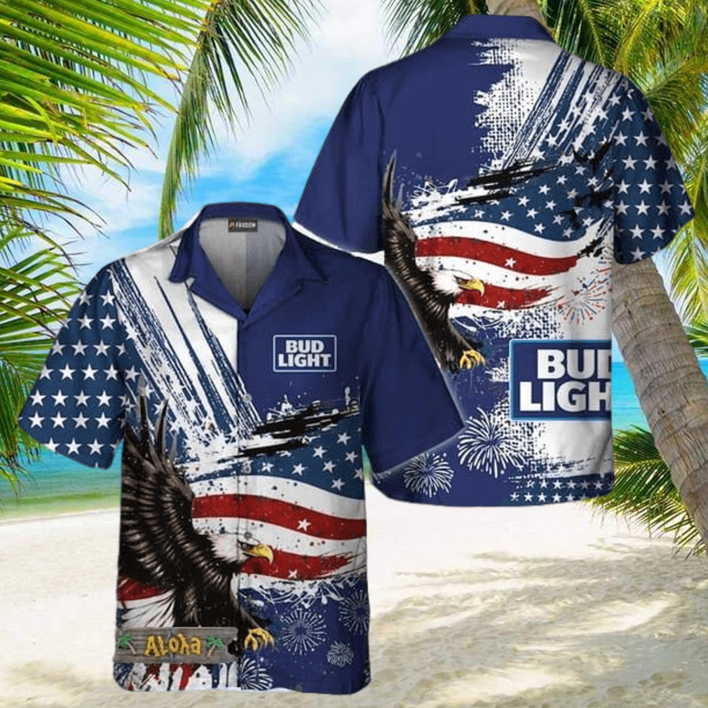 Bud Light Fourth Of July Eagle Hawaiian Shirt For Men And Women Gift Hawaiian Beer - Limotees