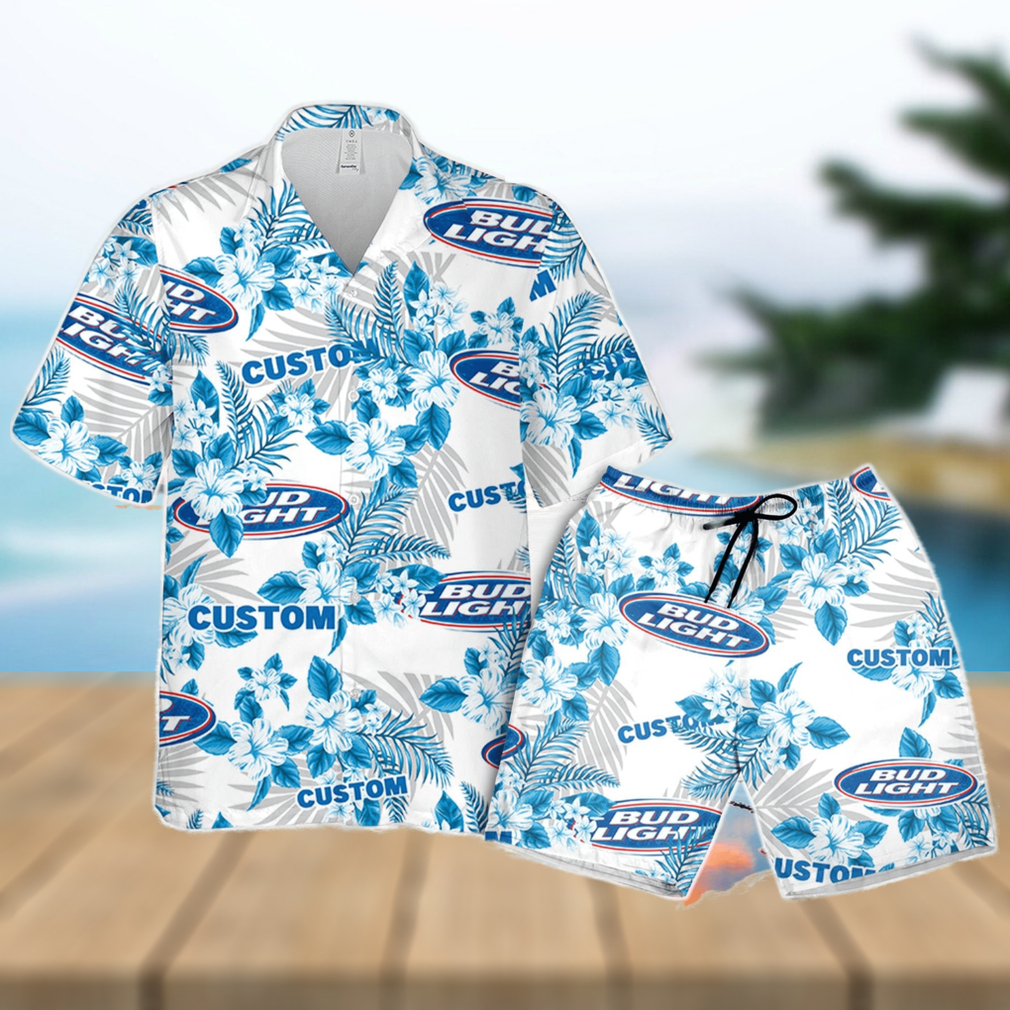 Bud Light Hawaiian Shirt Flowers Pattern Personalized Gift Men And Women - Limotees