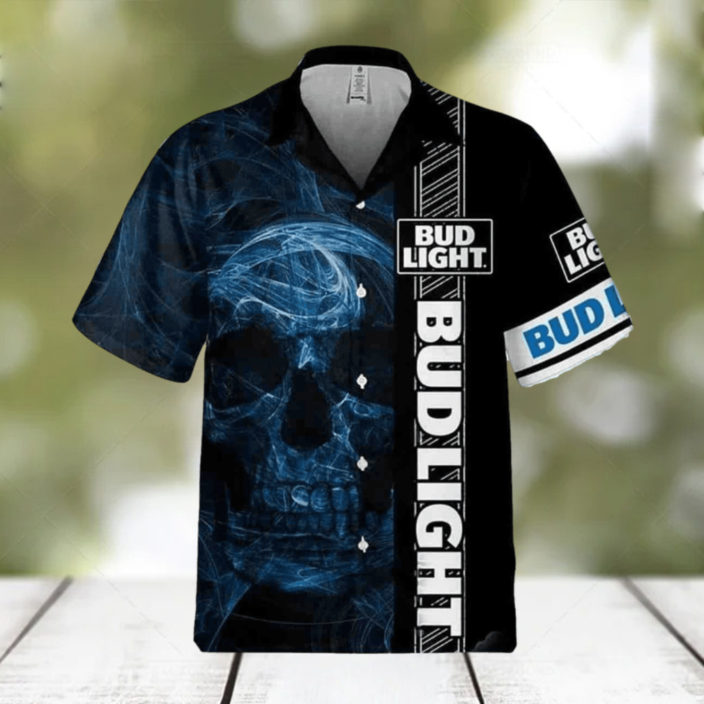 Bud Light Hawaiian Shirt Smoke Skull Beer Lovers Gift - Limotees