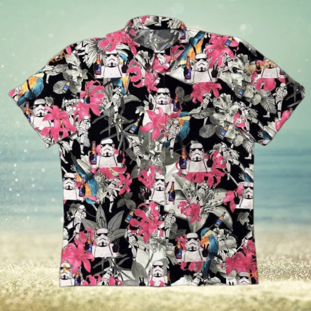 Bud Light Hawaiian Shirt Stormtrooper Pink Flower - Limotees