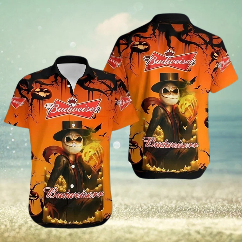 Budweiser Hawaiian Shirt Halloween Jack Skellington - Limotees