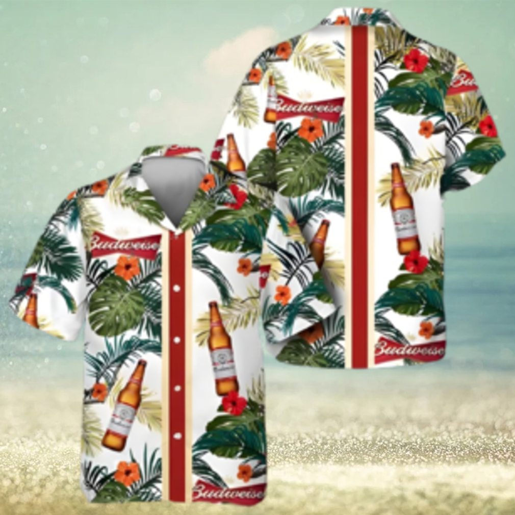 Budweiser Hawaiian Shirt Tropical Summer Flowers Beer Gift For Beach Lovers - Limotees