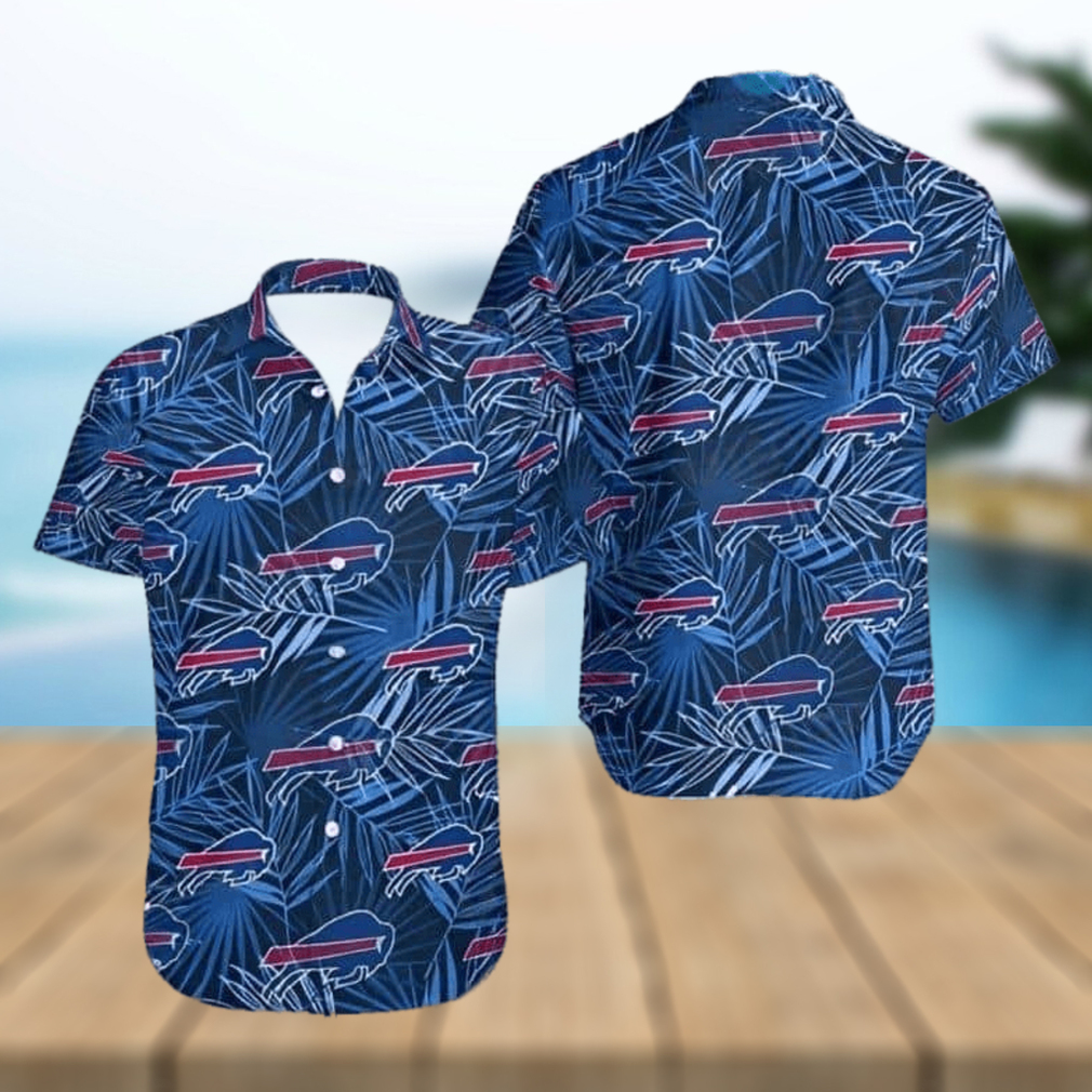 Buffalo Bills Hawaiian Shirt Blue Tropical Leaves All Over Print NFL Hawaiian Shirt - Limotees