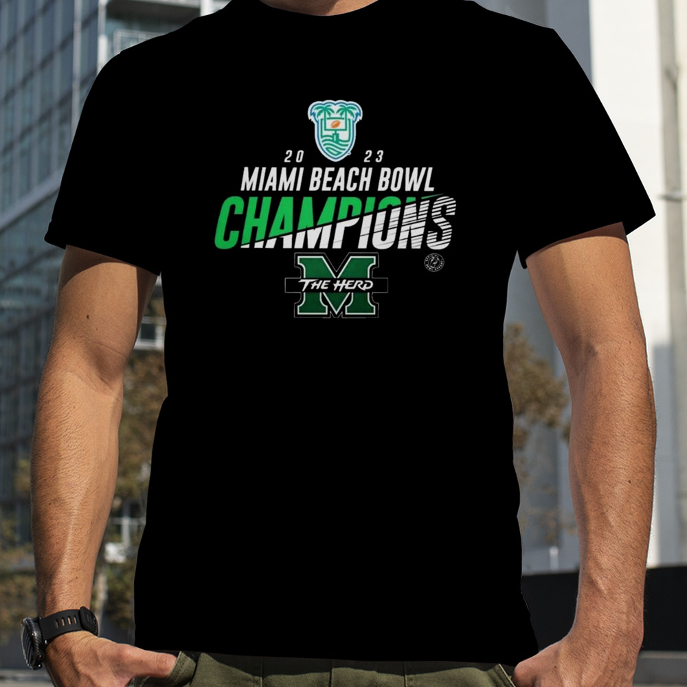 Marshall University 2023 Miami Beach Bowl Champions Marshall Thundering Herd T-shirt