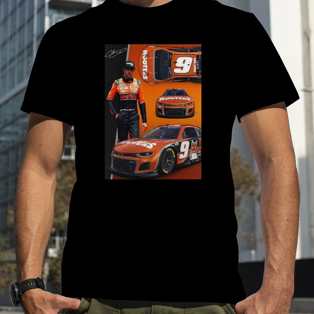 Nascar Driver Chase Elliott Has The All New Hooters Look For His Chevy In 2024 T-shirt