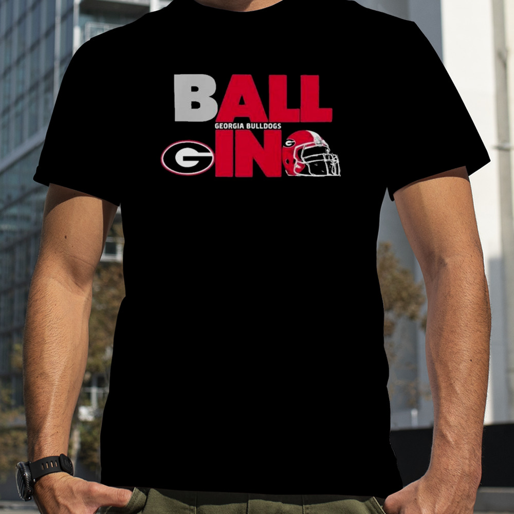 Ball In Georgia Bulldogs Logo Helmet T-Shirt