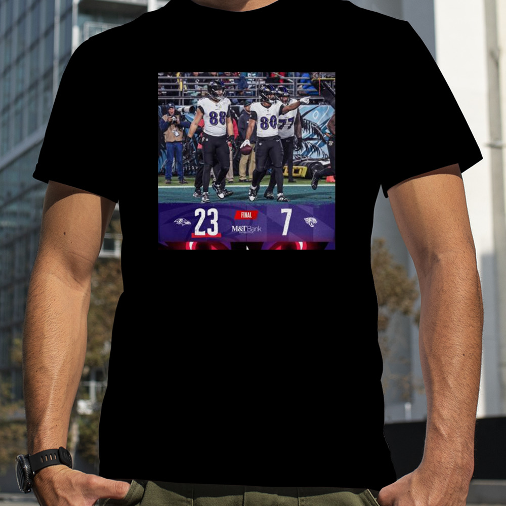 Baltimore Raven Win 23 7 Jaguars 2023 NFL Game Final Score Shirt