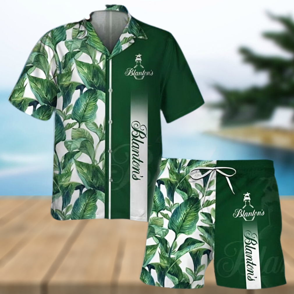 Blanton s Bourbon Tropical Leaf Short Sleeve Hawaiian Shirt - Limotees