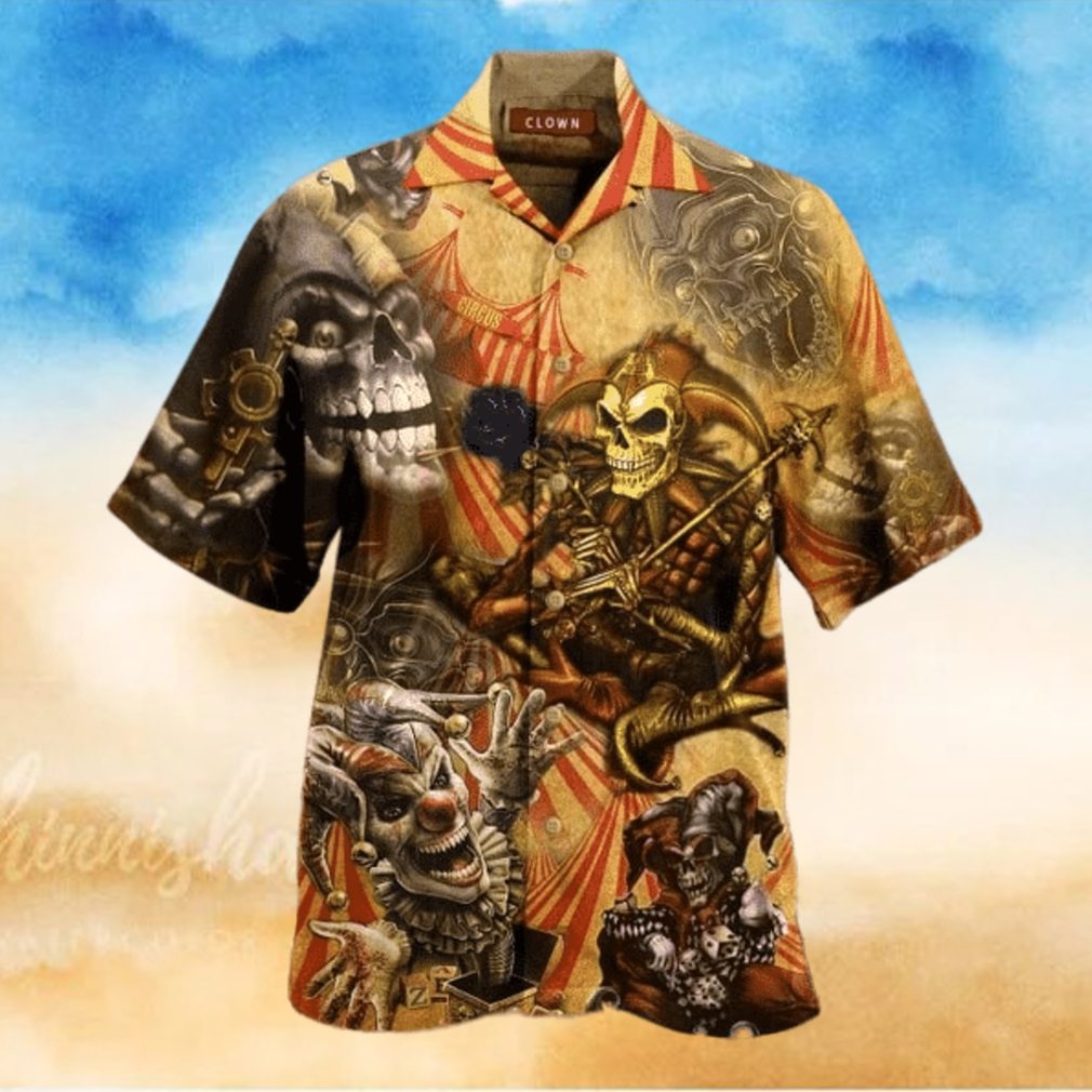 Blood A King In Heart Clown Skull Hawaiian Shirt - Limotees