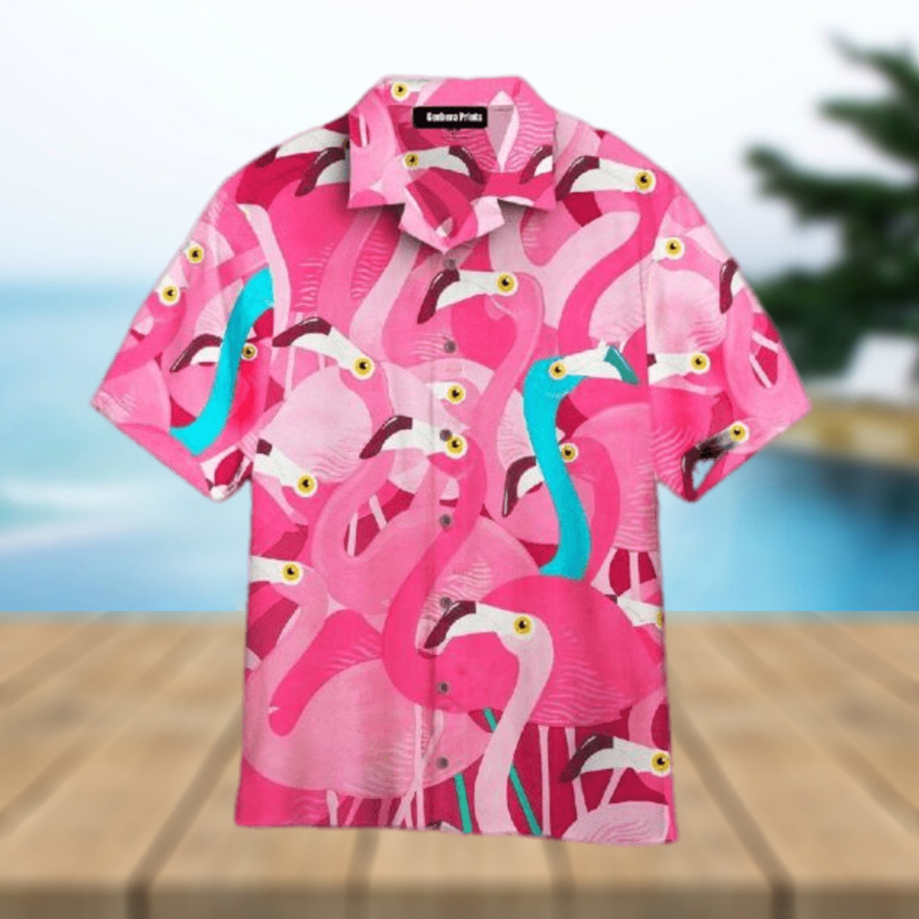 Blue And Pink Flamingo Hawaiian Shirts - Limotees