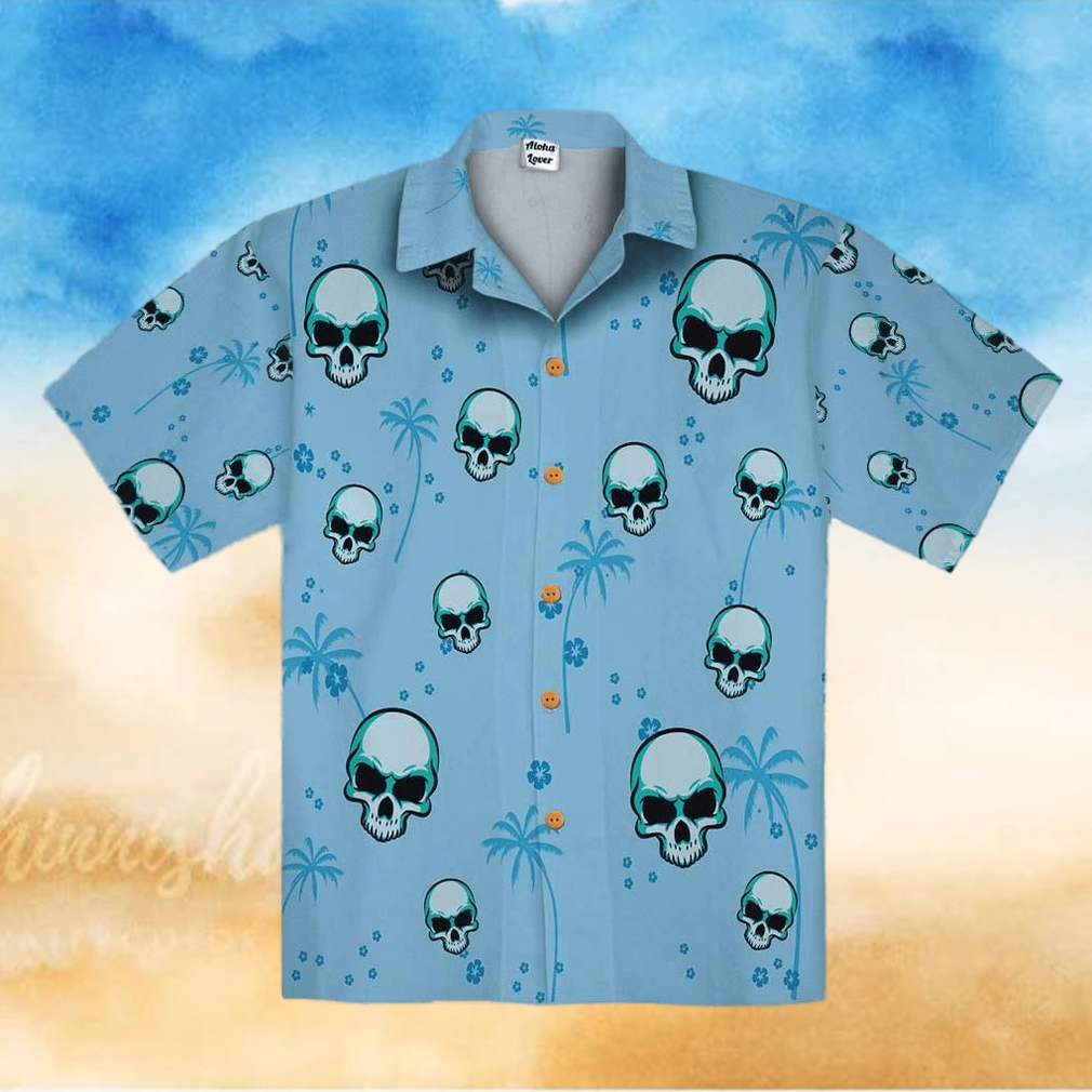 Blue Skull Men Unisex Hawaiian Shirts - Limotees