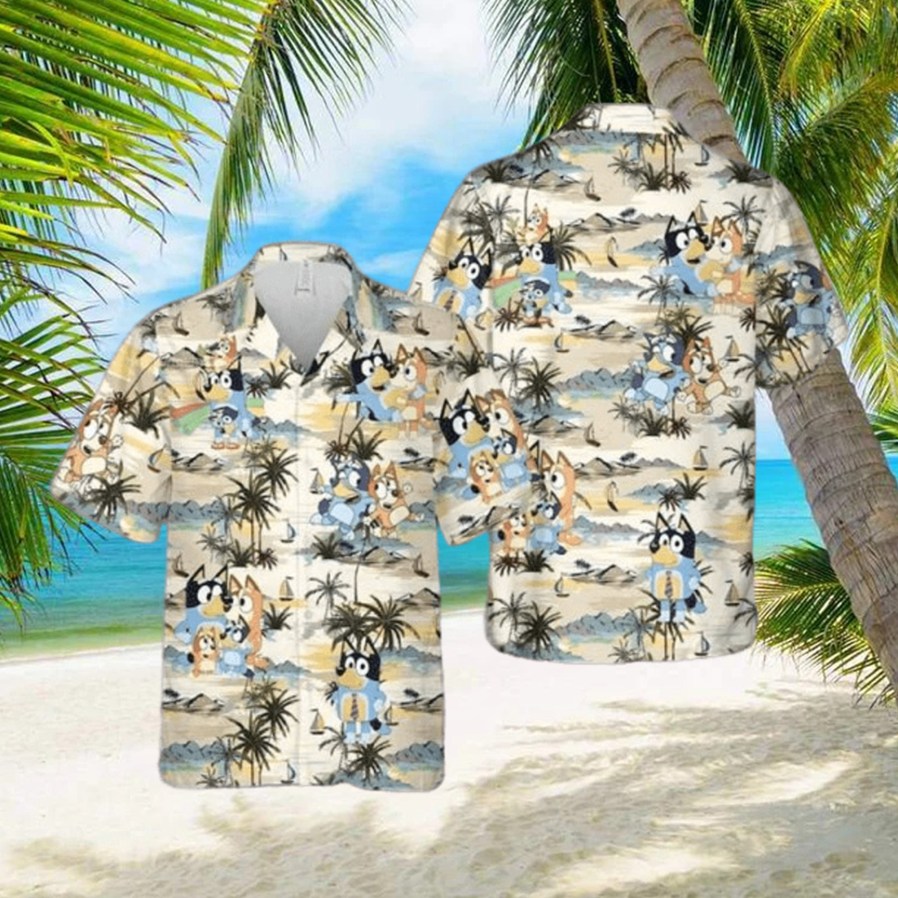 Bluey Family Tropical Island Hawaiian Shirt - Limotees