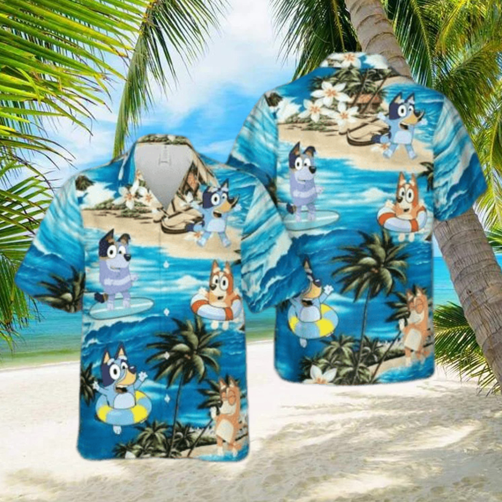 Bluey Hawaiian Shirt Bluey Button Shirt Bluey Shirt Bluey Men Shirt - Limotees