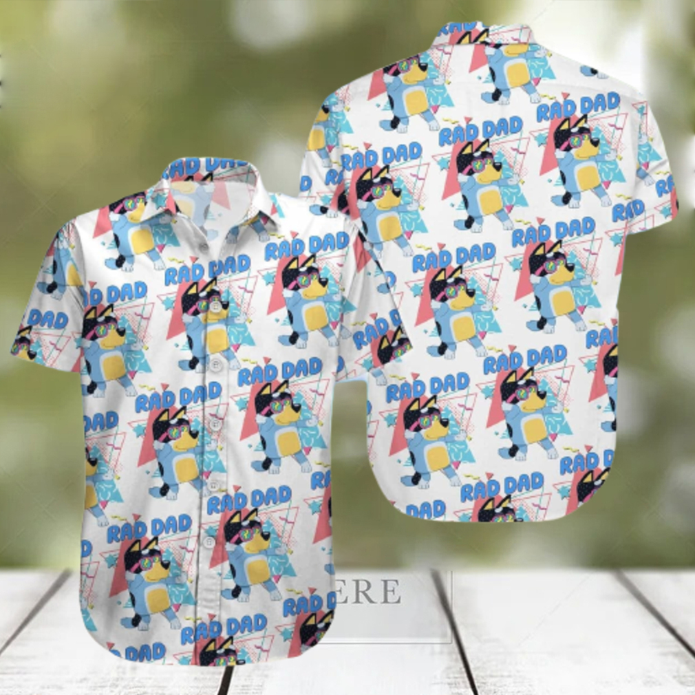 Bluey Hawaiian Shirt Rad Dad Gift For Adult Cartoon Lovers - Limotees