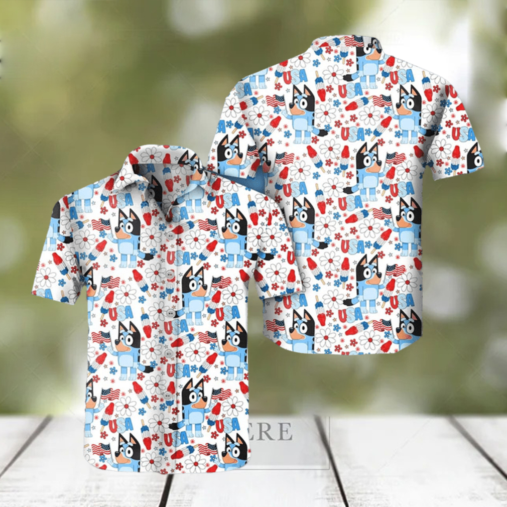 Bluey USA Fourth Of July 2023 Hawaiian Shirt - Limotees