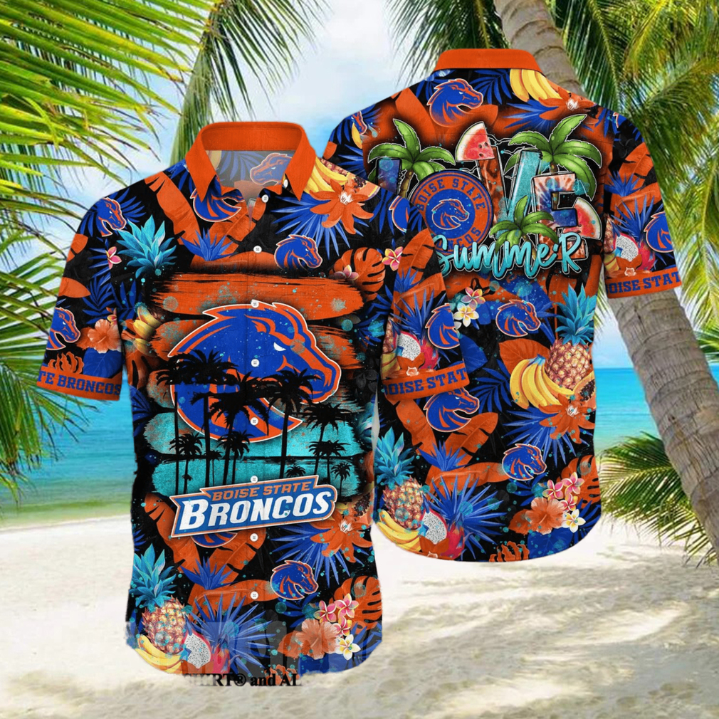 Boise State Broncos NCAA Flower Full Printing Unisex Hawaiian Shirt - Limotees