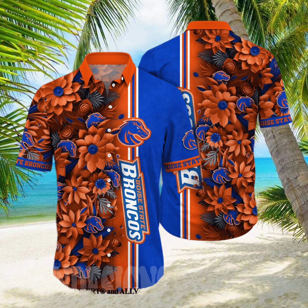 Boise State Broncos NCAA Flower Tropical All Over Print Classic Hawaiian Shirt - Limotees