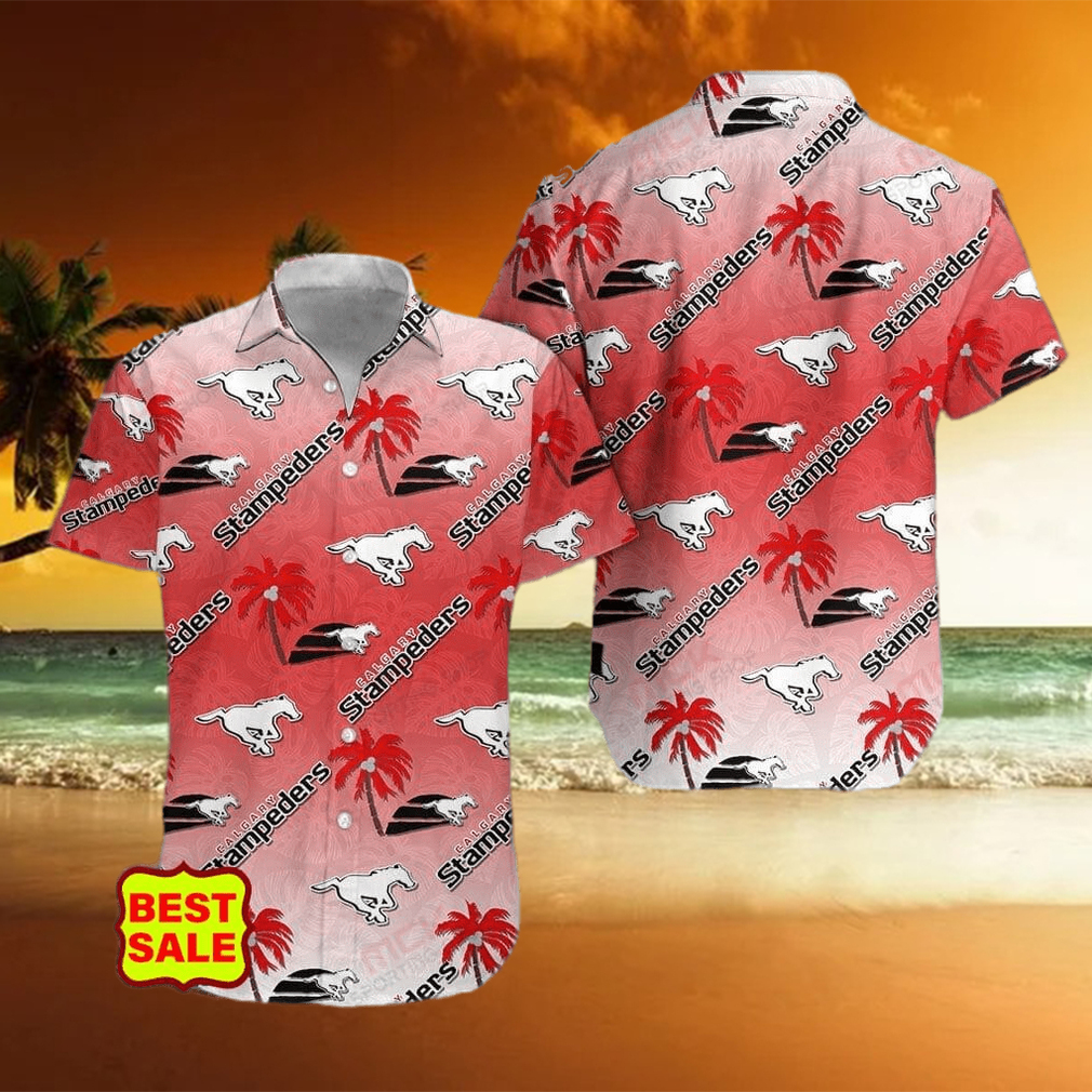 CFL Team Calgary Stampeders Aloha Style 4 Big Logo Hawaiian Shirt - Limotees