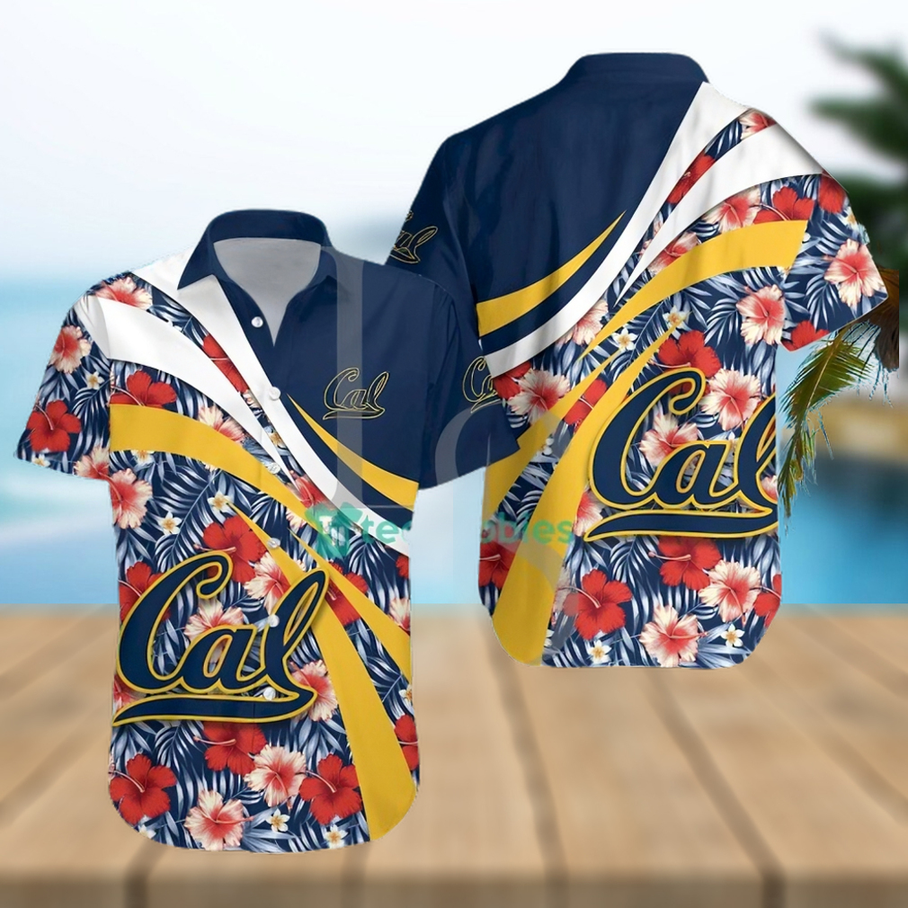 California Golden Bears NCAA Hibiscus Tropical Flower Hawaiian Shirt - Limotees