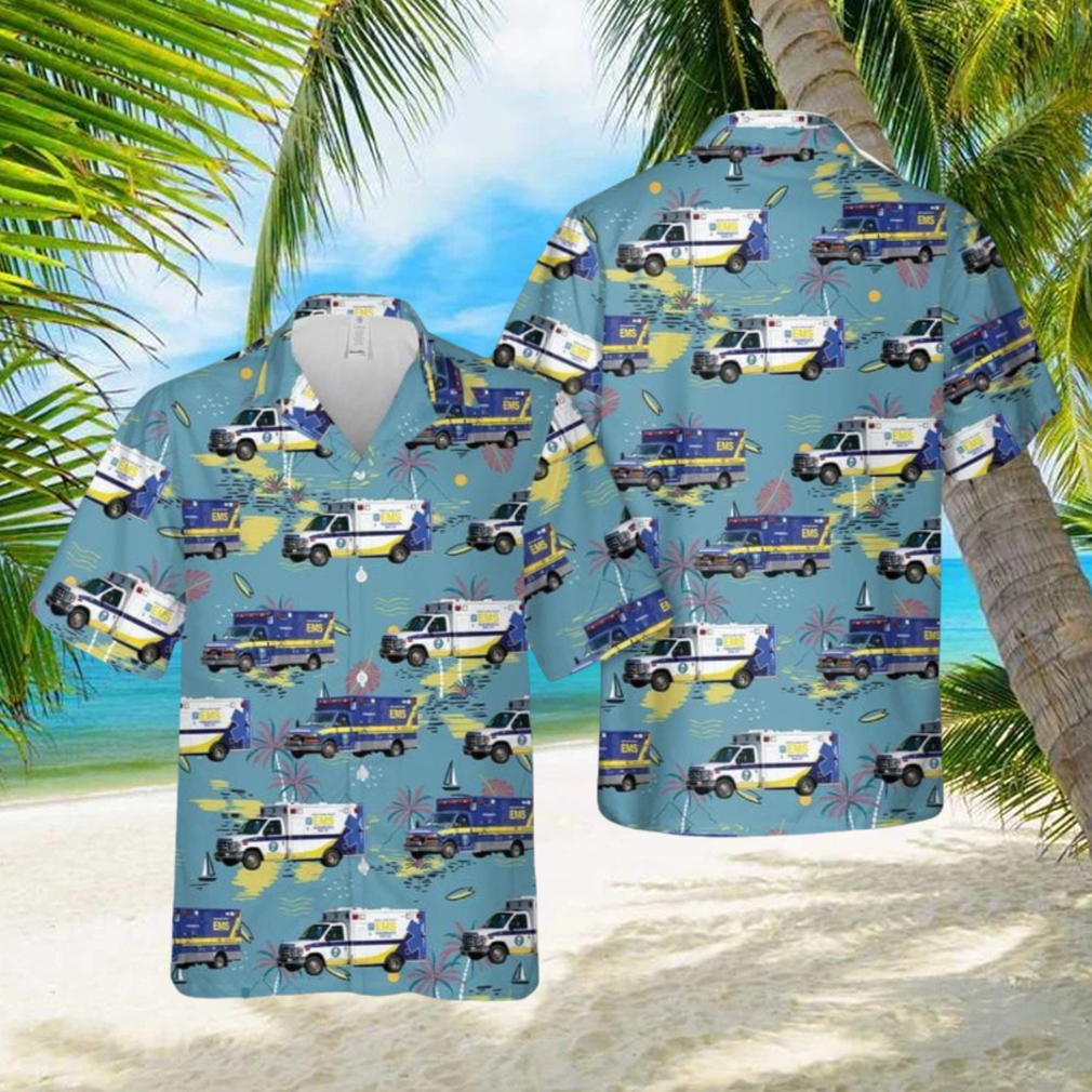 California Santa Clara County EMS Short Sleeve Aloha Hawaiian Shirt - Limotees