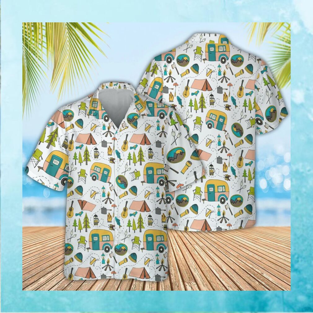 Camping pattern short sleeve hawaiian shirt - Limotees