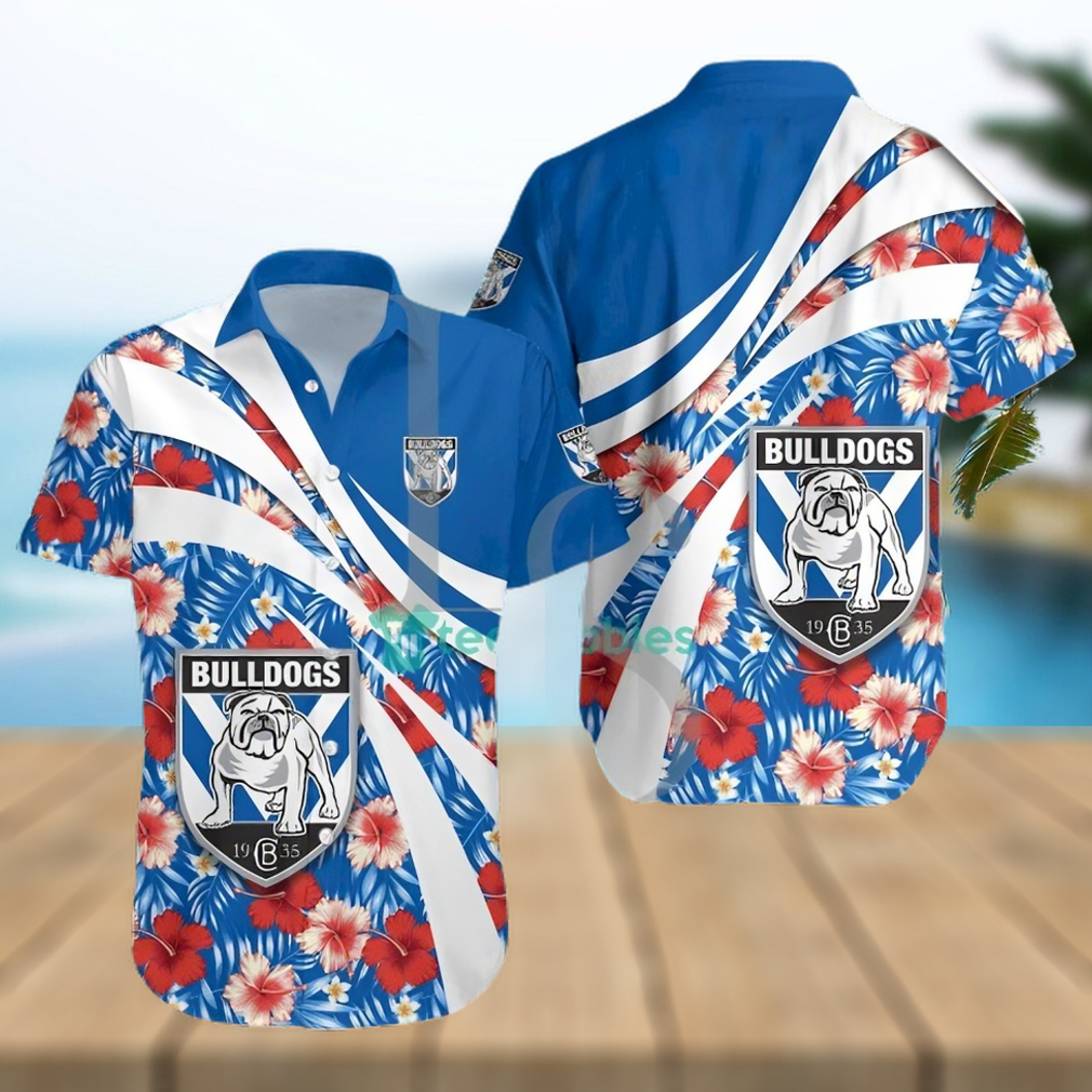 Canterbury Bankstown Bulldogs NRL Hibiscus Tropical Flower Hawaiian Shirt - Limotees