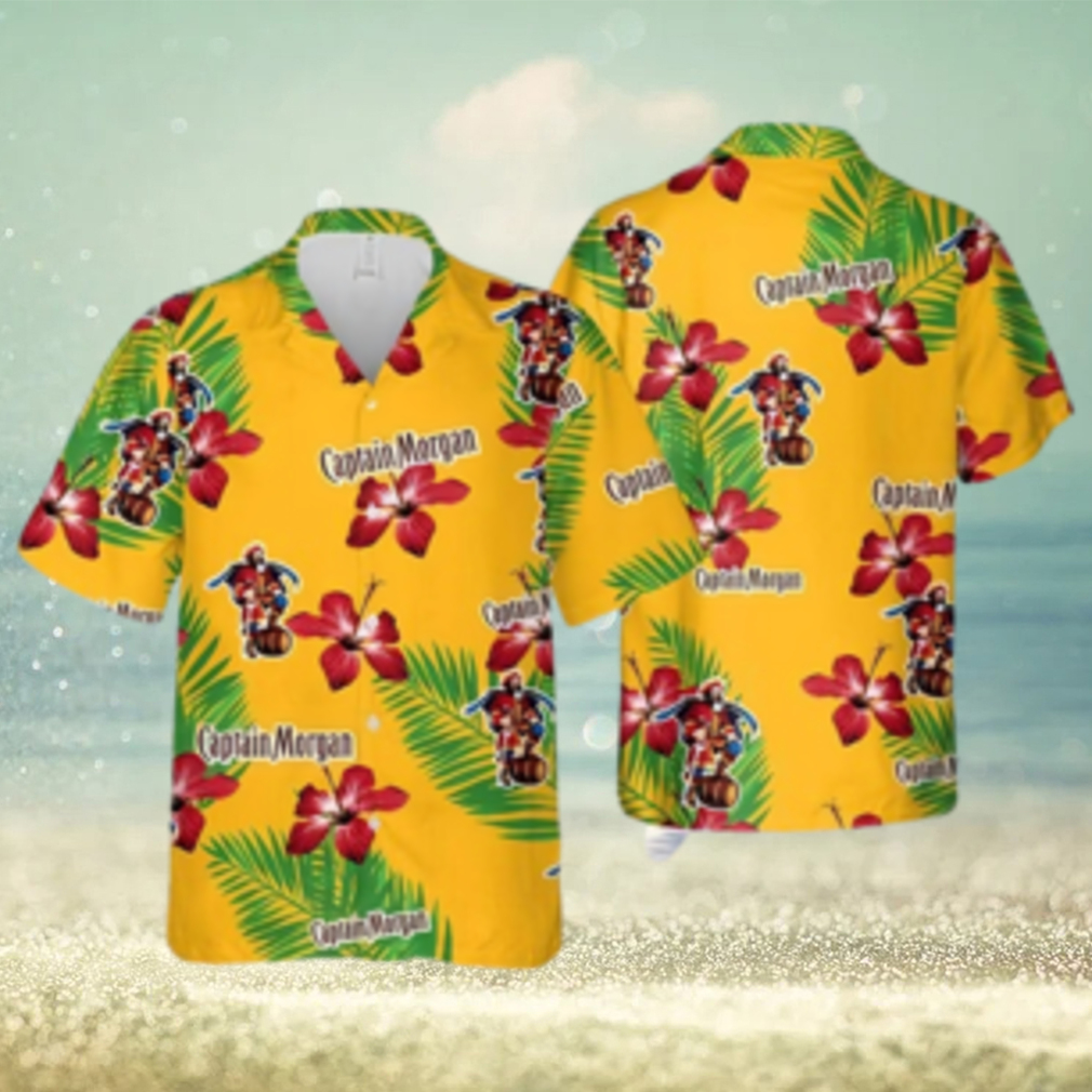 Captain Morgan Hawaiian Shirt Hibiscus Flower Palm Leaves Beach Lovers Gift - Limotees