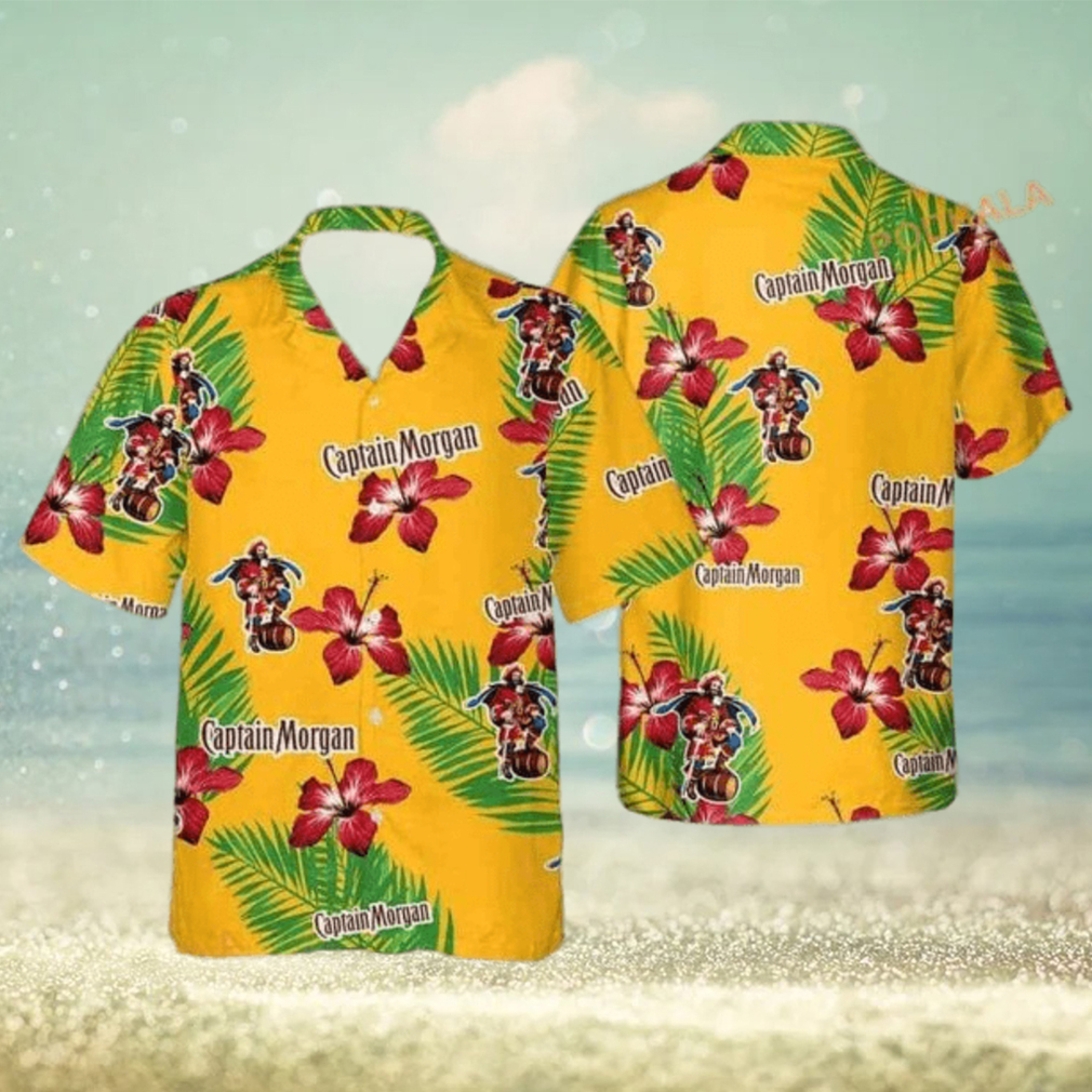 Captain Morgan Hawaiian Shirt Hibiscus Flower Palm Leaves Beach Lovers Gift Aloha Shirt - Limotees