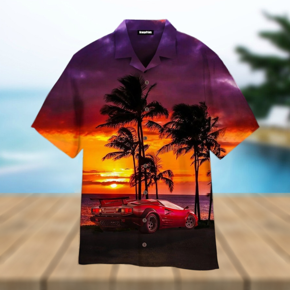 Car Sunset On The Beach Hawaiian Shirt For - Limotees