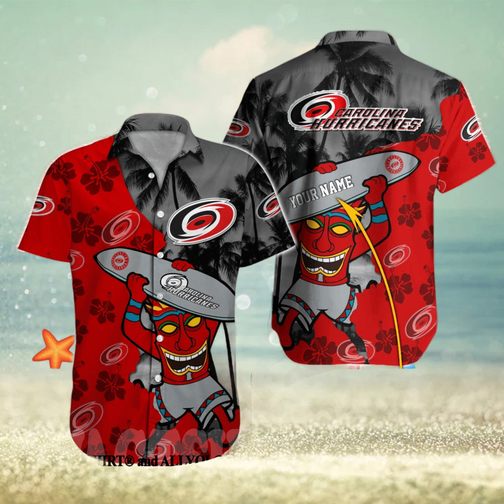 Carolina Hurricanes NHL Unisex All Over Print Hawaiian Button Shirt - Limotees