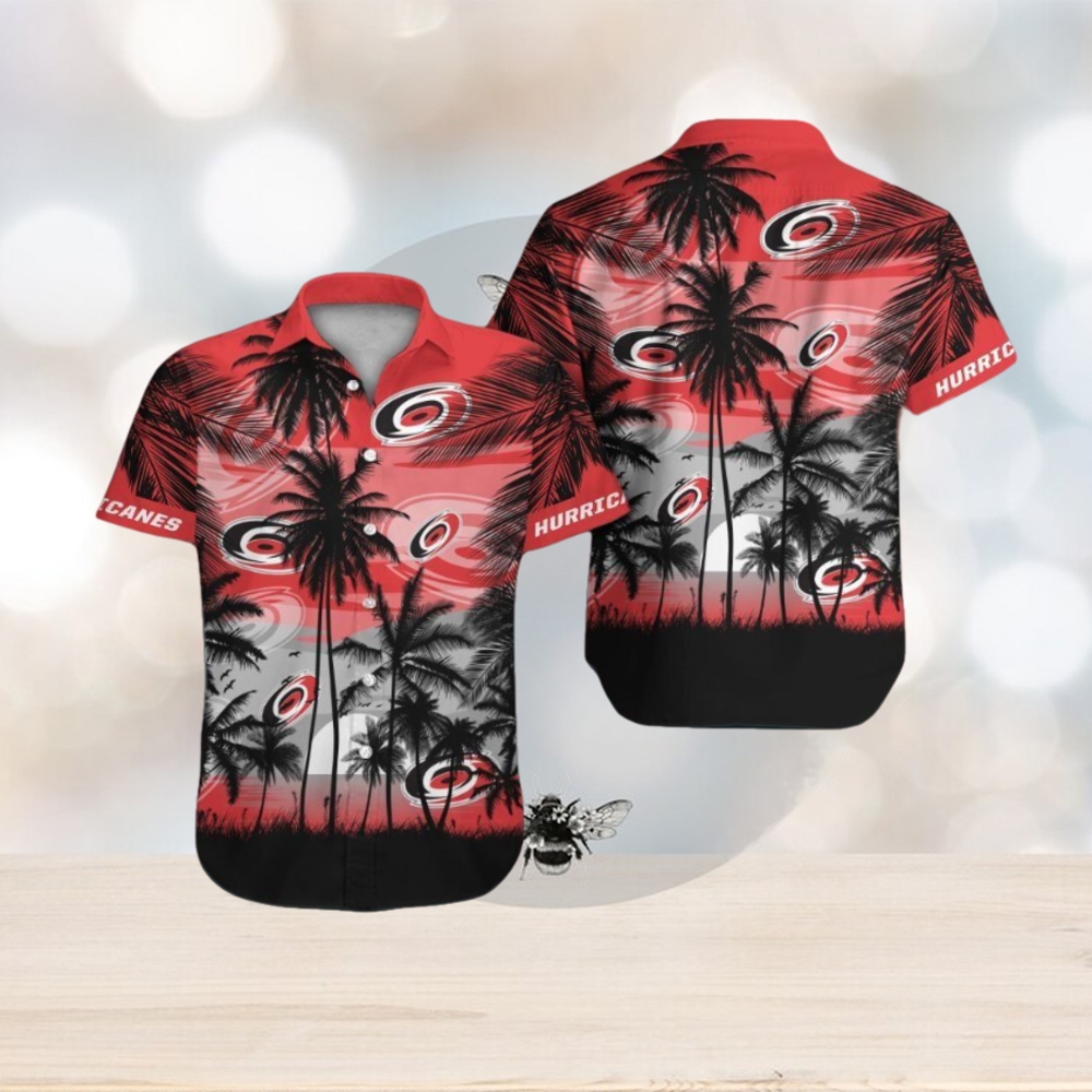 Carolina Hurricanes Short Sleeve Button Up Tropical Shirt Hawaiian Shirt - Limotees