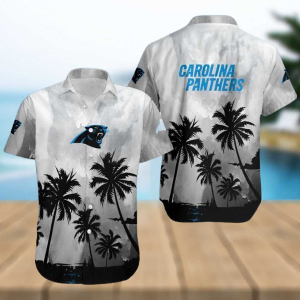 Carolina Panthers Coconut Trees Nfl 3D Hawaiian Shirt Men And Women For Fans - Limotees