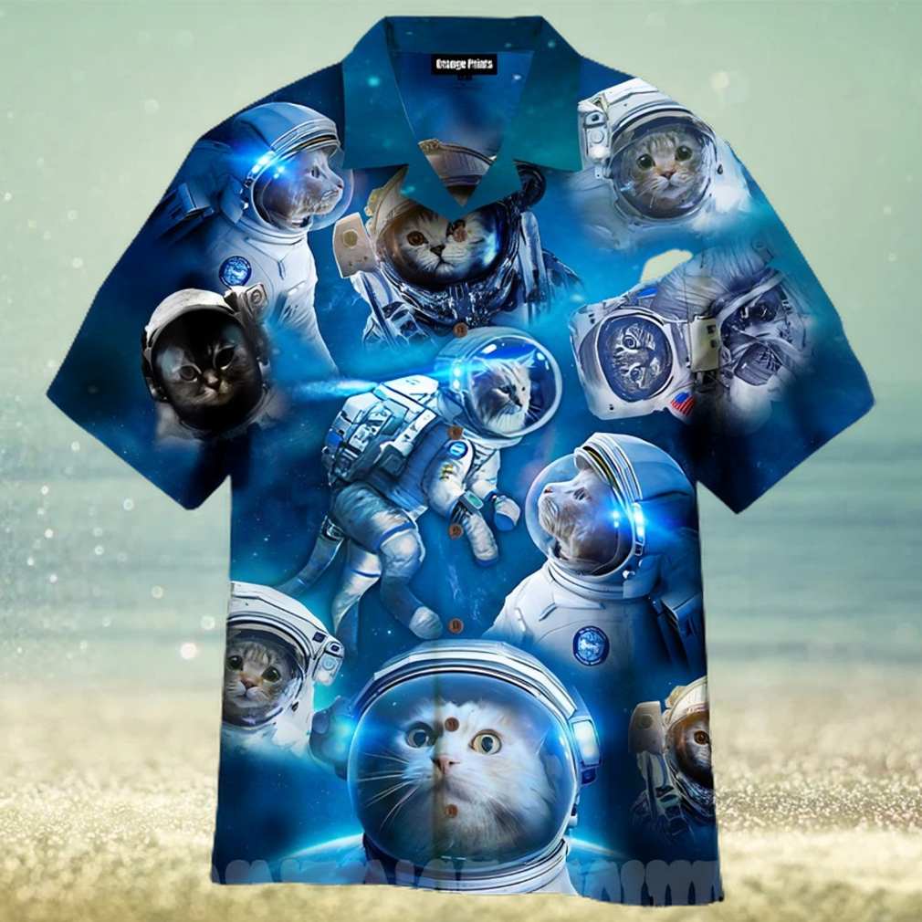 Cat Astronaut Full Printed Hawaiian Shirt - Limotees