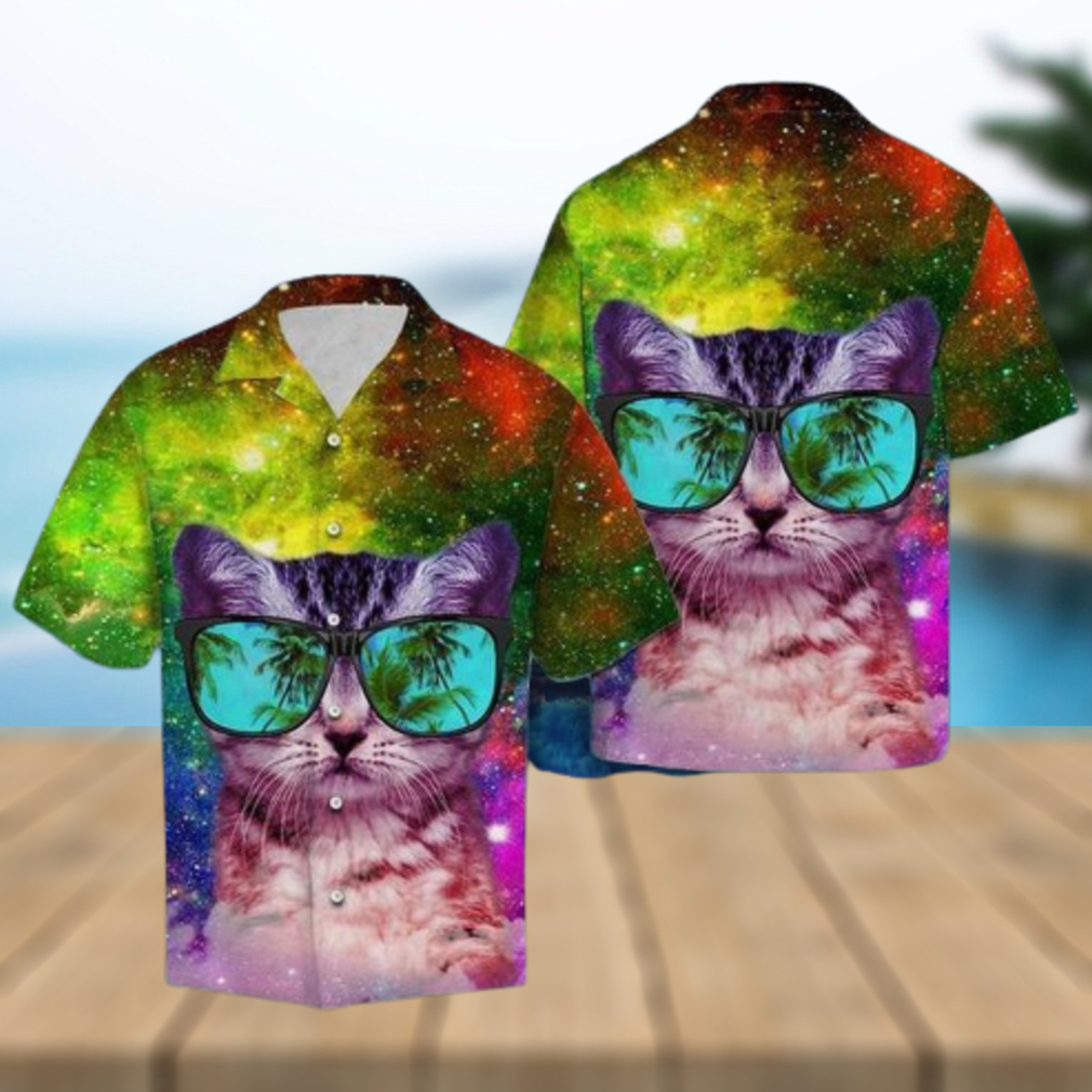 Cat Galaxy Aloha 3D Hawaiian Shirt For Men And Women - Limotees