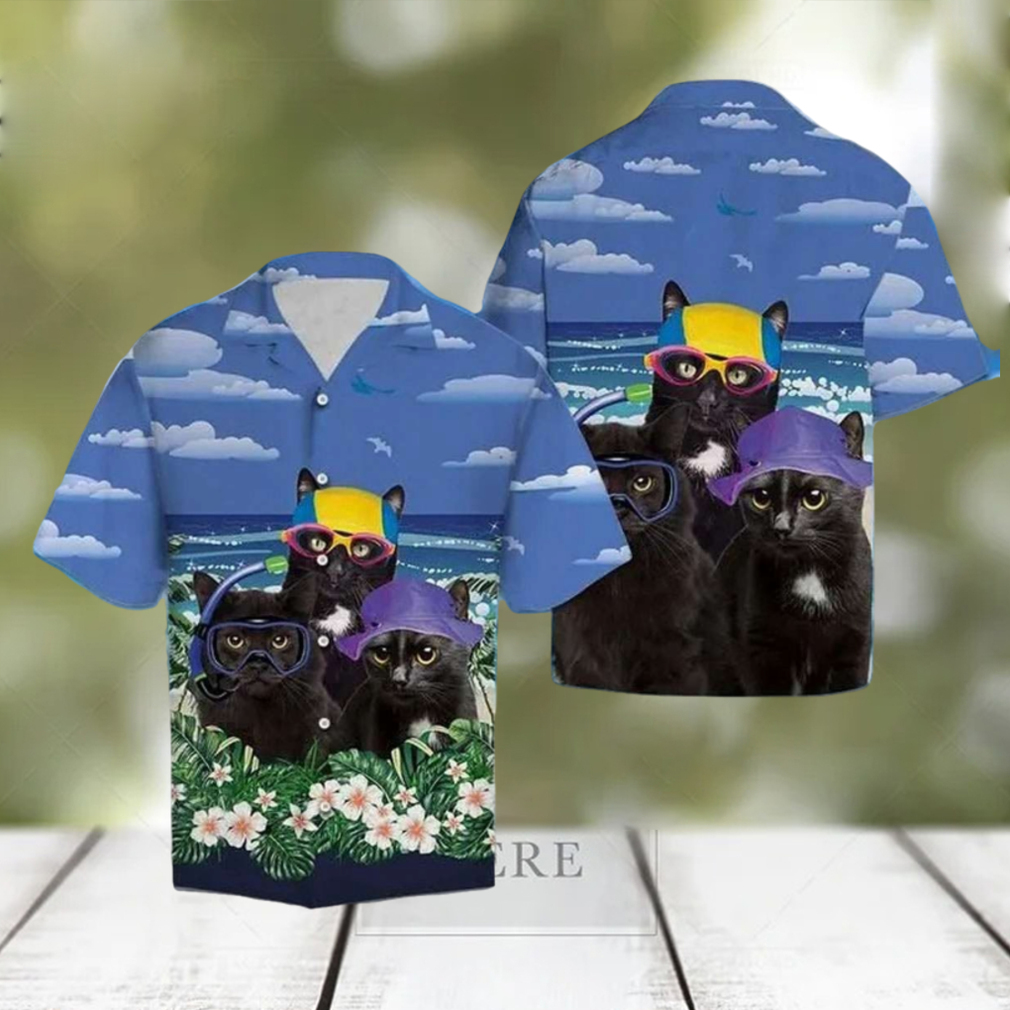 Cat’s Relaxed Summer Beach Hawaiian Adventure Shirt - Limotees