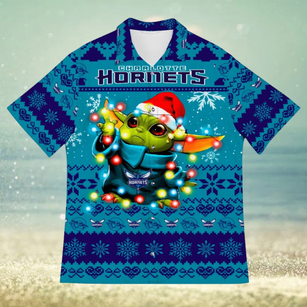 Charlotte Hornets Baby Yoda Star Wars Funny Hawaiian Shirt New For Fans Gift Christmas Holidays - Limotees