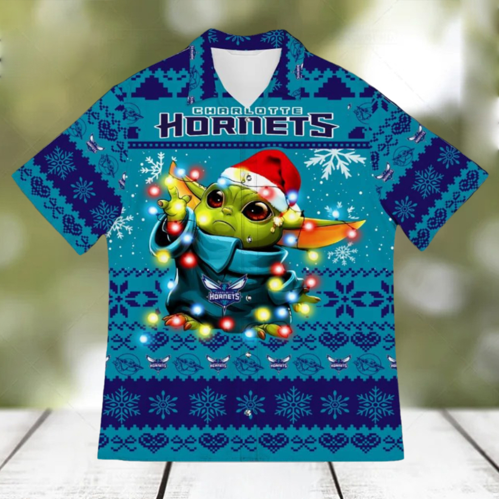 Charlotte Hornets Baby Yoda Star Wars Sports Football American Ugly Hawaiian Shirt Gift Christmas - Limotees