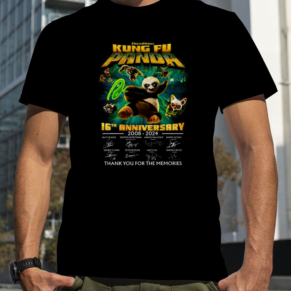 DreamWorks Kung Fu Panda 16th Anniversary 2008-2024 Thank You For The Memories T-Shirt