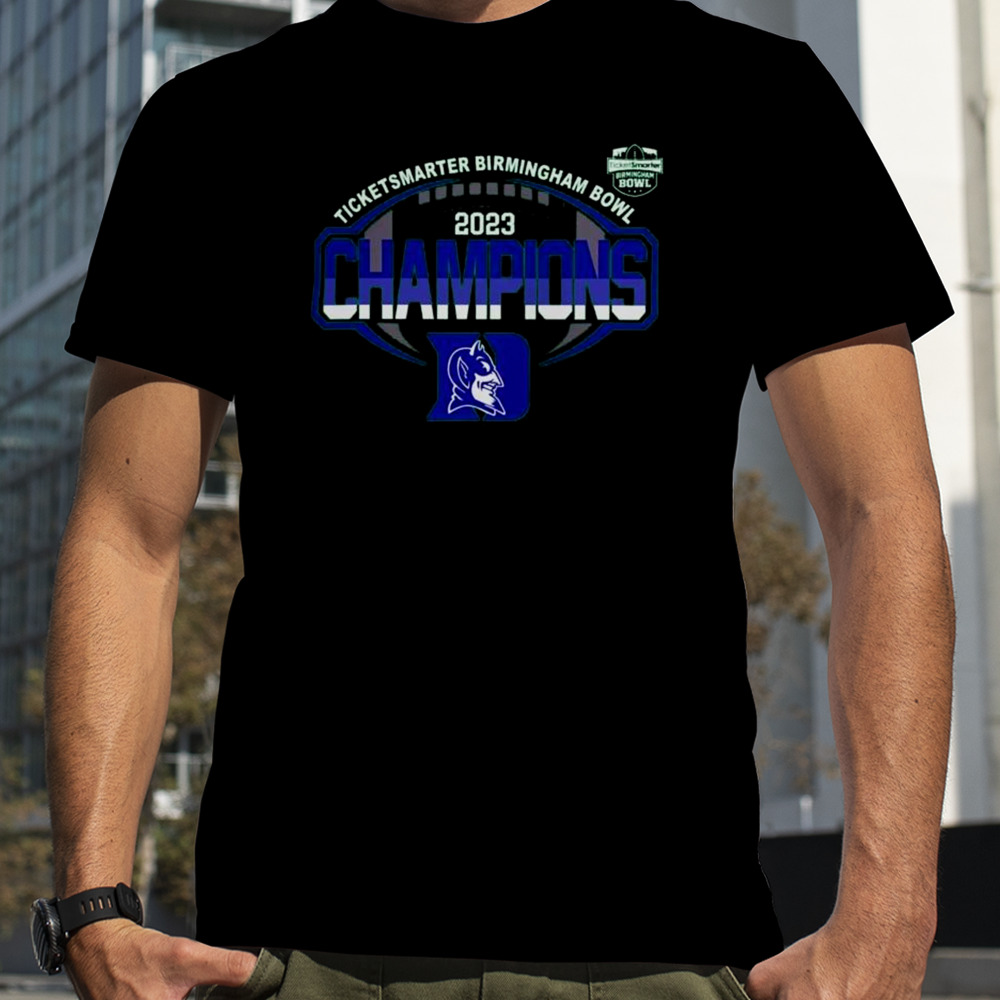 Duke Blue Devils 2023 Ticketsmarter Birmingham Bowl Champions Logo T-shirt