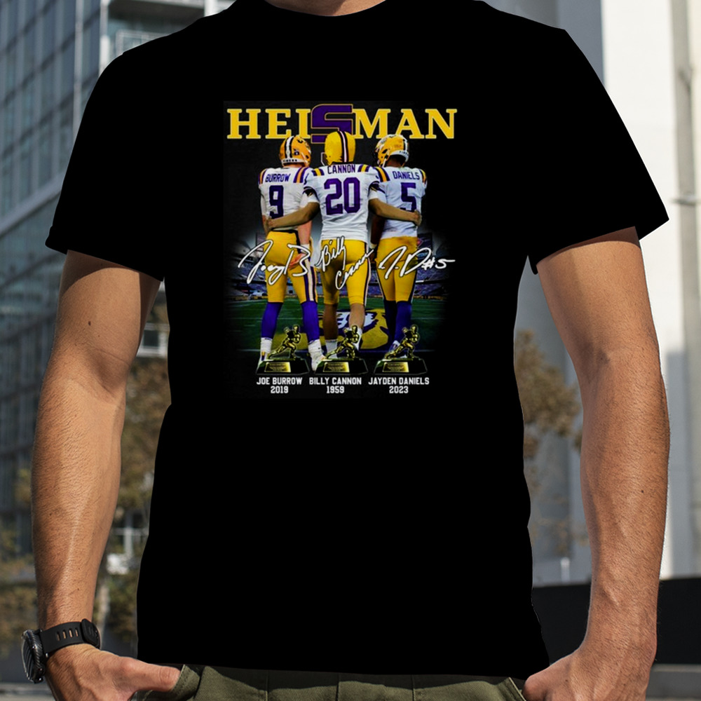 Heisman LSU Tigers Joe Burrow 2019 Billy Cannon 1969 Jayden Daniels 2023 T-Shirt