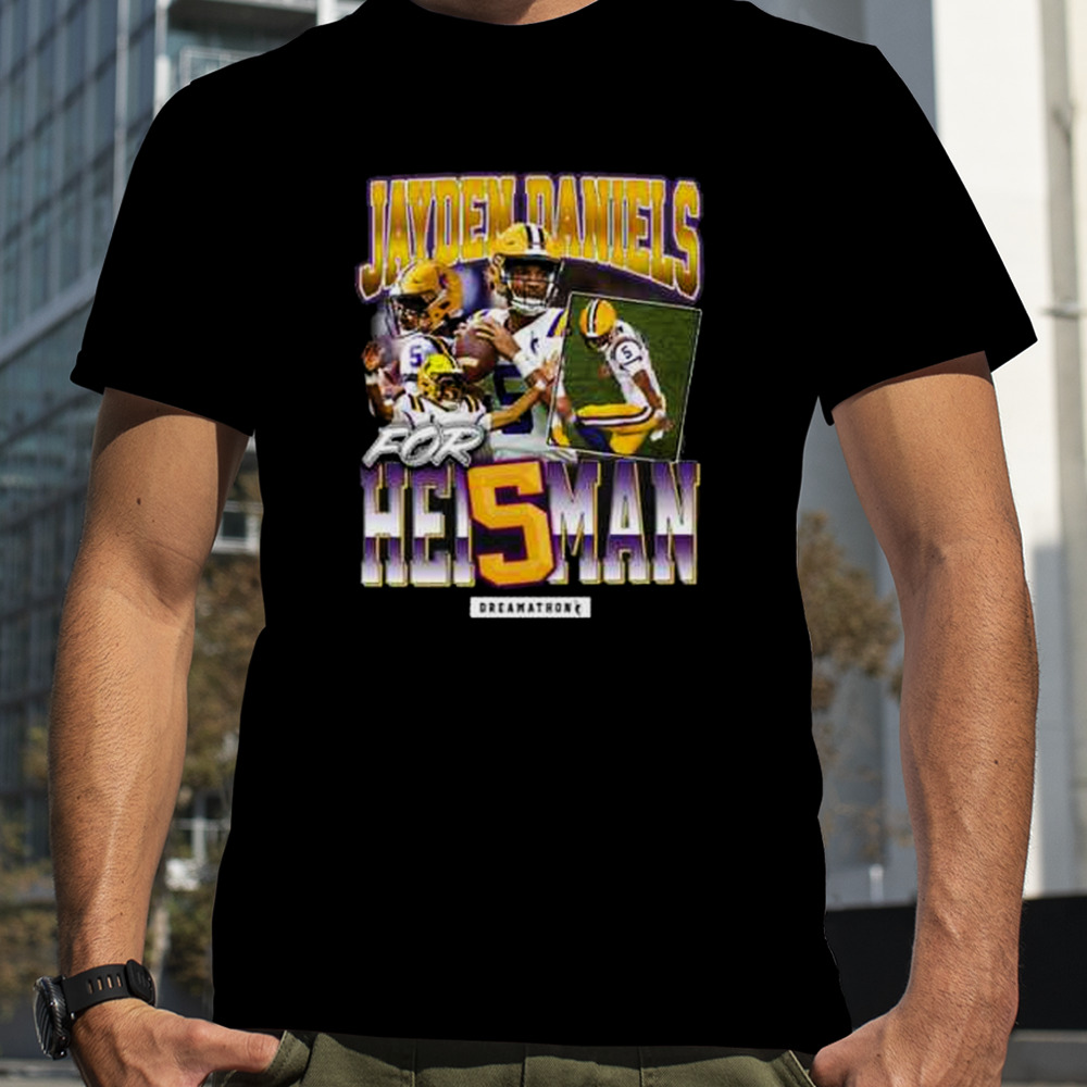 Jayden Daniels Heisman Dreams x Dreamathon Vintage Two Sides T-Shirt