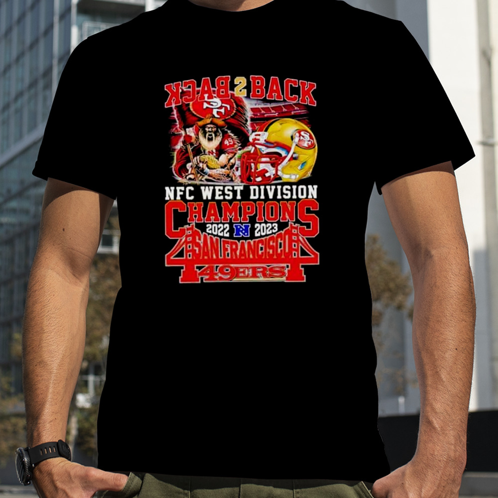 Mascot Helmet Back 2 Back NFC West Division Champions 2022 2023 San Francisco 49ers T-Shirt