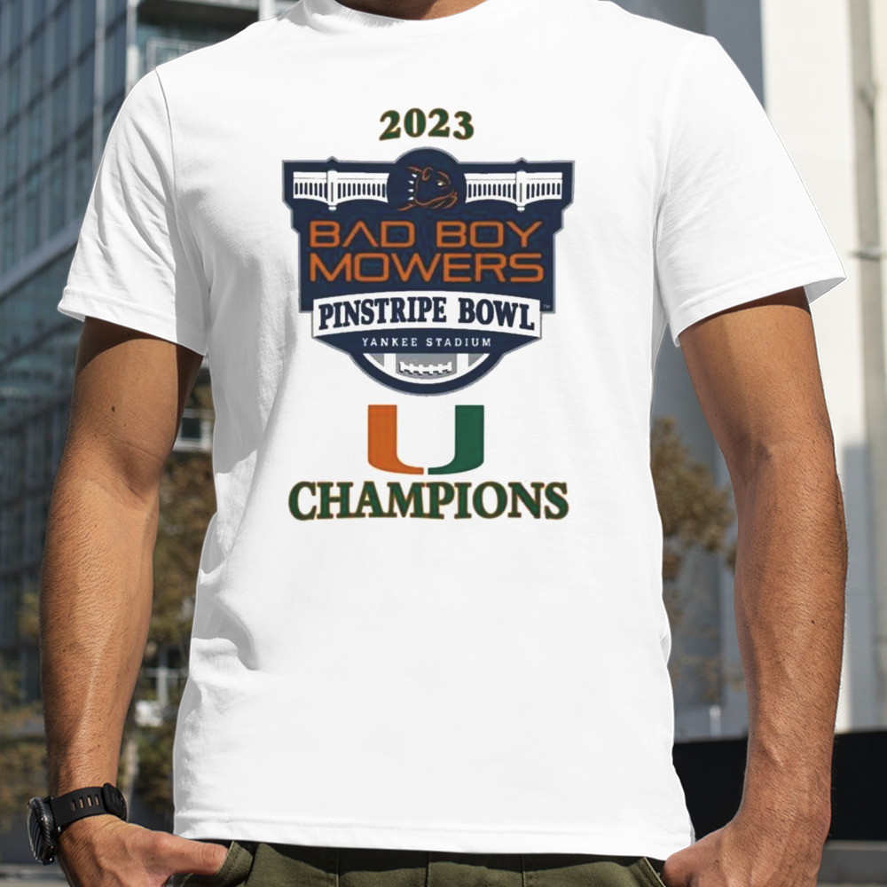 Miami Hurricanes Champions 2023 Pinstripe Bowl T-shirt