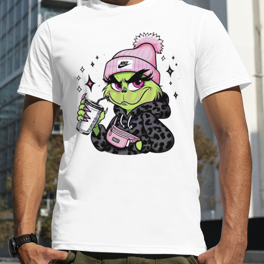 Pink girl Grinch coffee shirt