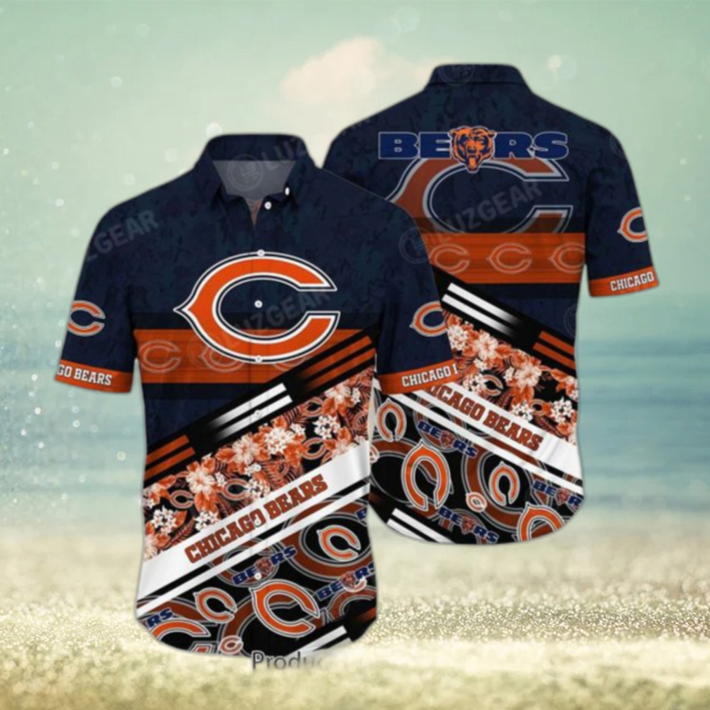 Chicago Bears NFL Hawaiian Shirt Graphic Tropical Pattern 3D Printed Beach Shirt Summer Gift For Fans - Limotees