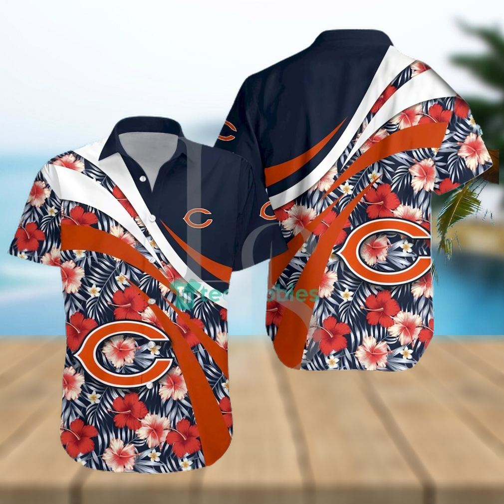 Chicago Bears NFL Hibiscus Tropical Flower Hawaiian Shirt - Limotees