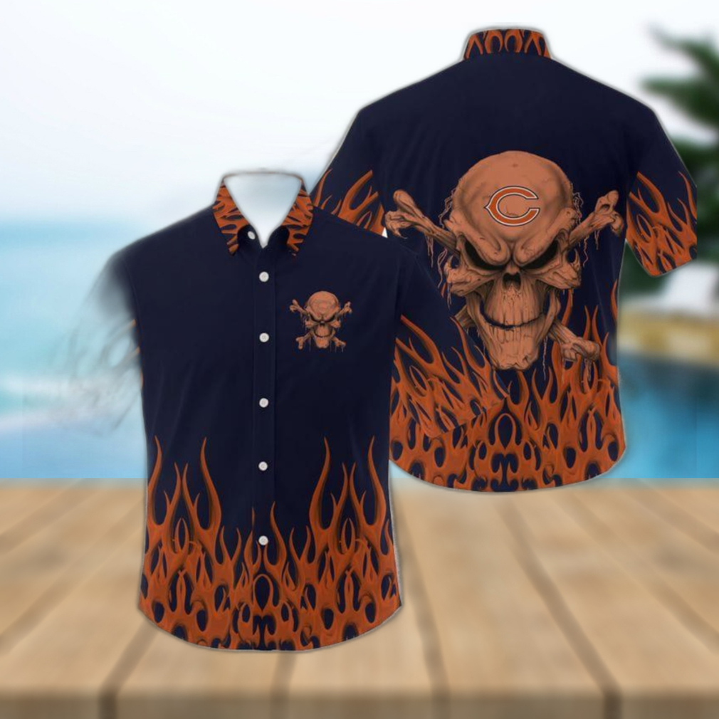 Chicago Bears NFL Skull Halloween Gift Fans Hawaiian Shirt For Men And Women - Limotees