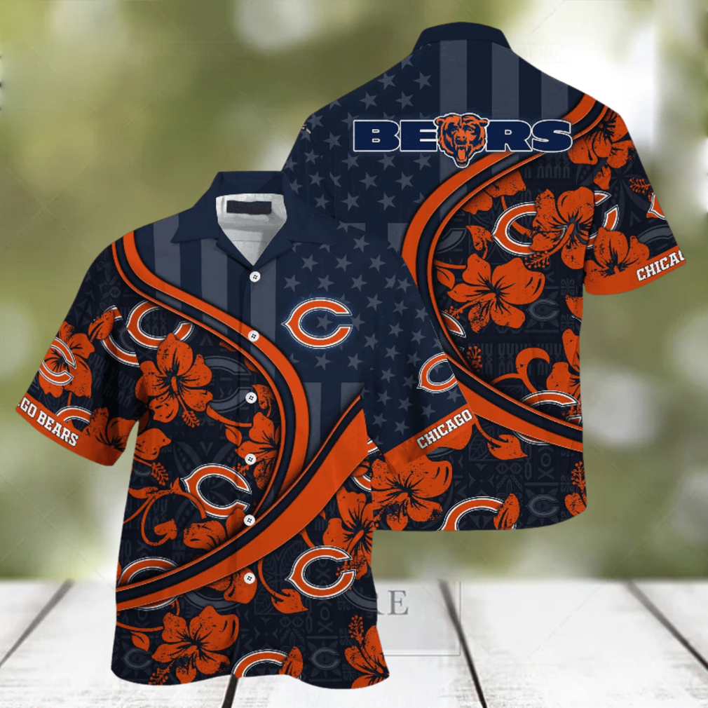 Chicago Bears NFL Us Flag Hawaiian Shirt Custom Summer Aloha Shirt - Limotees