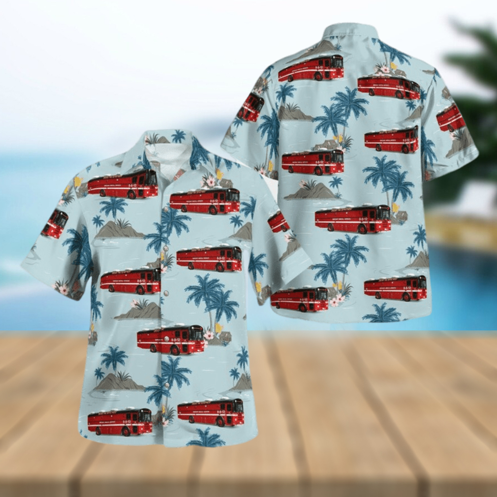 Chicago Illinois Chicago Fire Department Mobile Ambulance Bus Hawaiian Shirt - Limotees