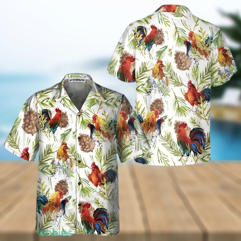 Chicken With Christmas Plants Hawaiian Shirt - Limotees